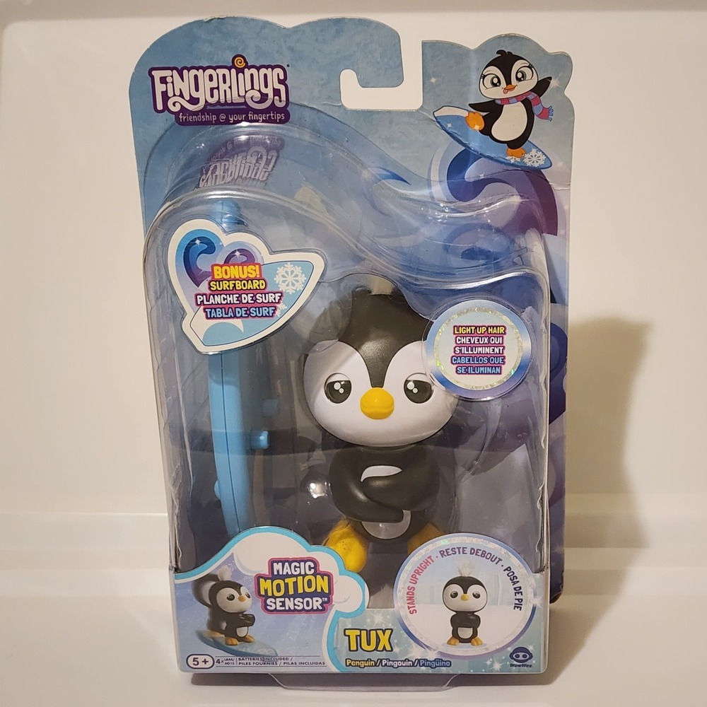 Fingerlings Tux Penguin Magic Motion Sensor Toy NEW Sealed w/ Surfboard WOWWEE